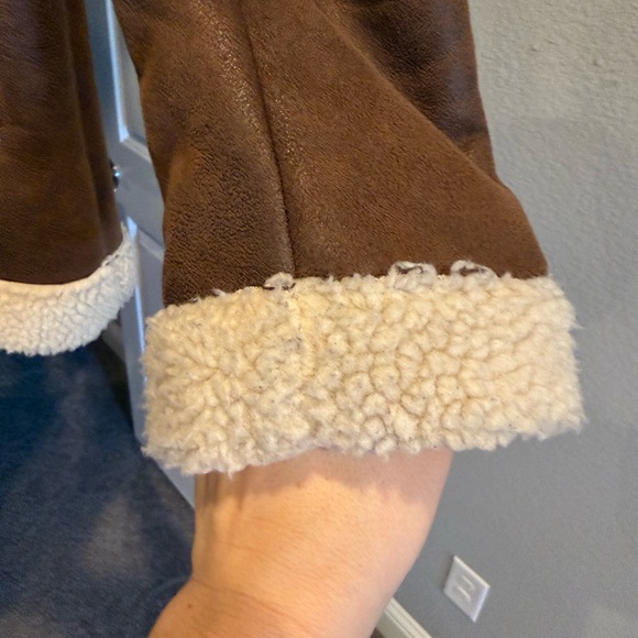 Avec Les Filles Brown Faux Shearling Jacket - Picture 7 of 7